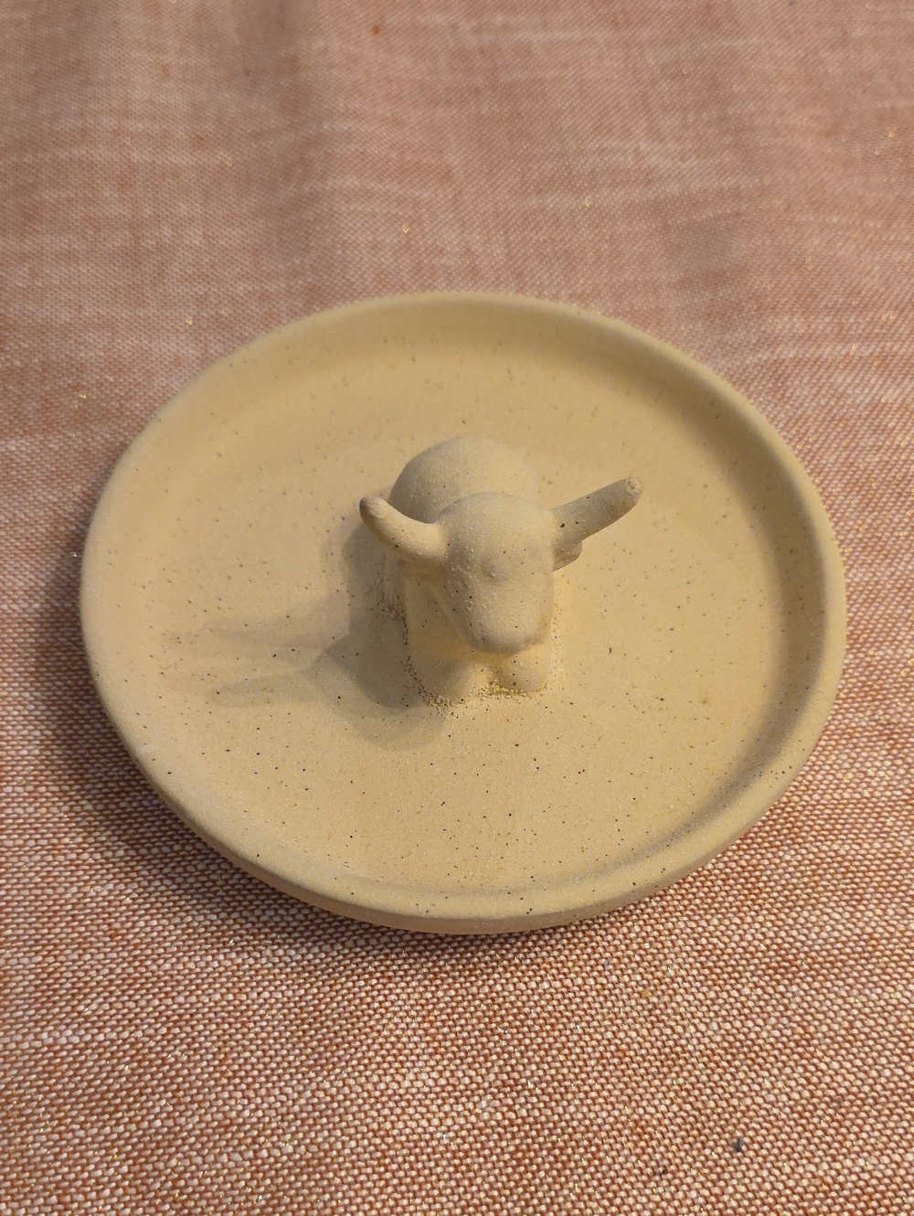 Highland Cow Ceramic Ring Holder Dish Yellow